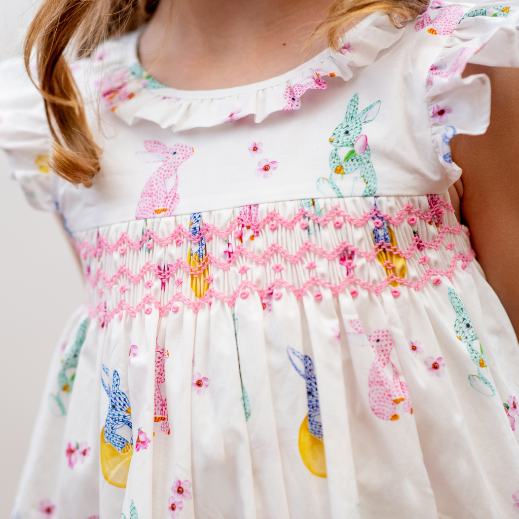 Lily's Smocked Bow Dress in Easter Parade - Nanducket