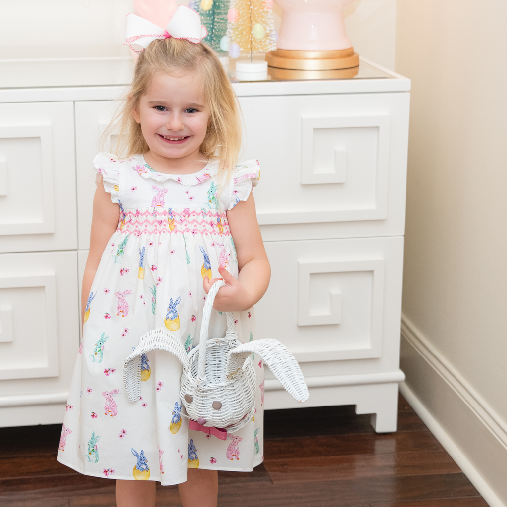 Lily's Smocked Bow Dress in Easter Parade - Nanducket