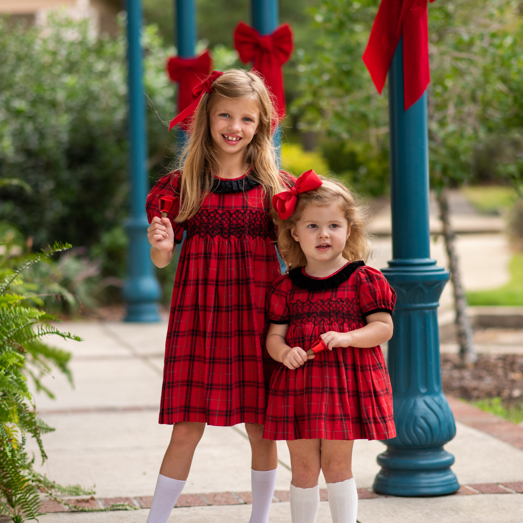 Royal Red Smocked Plaid Dress - nanducket