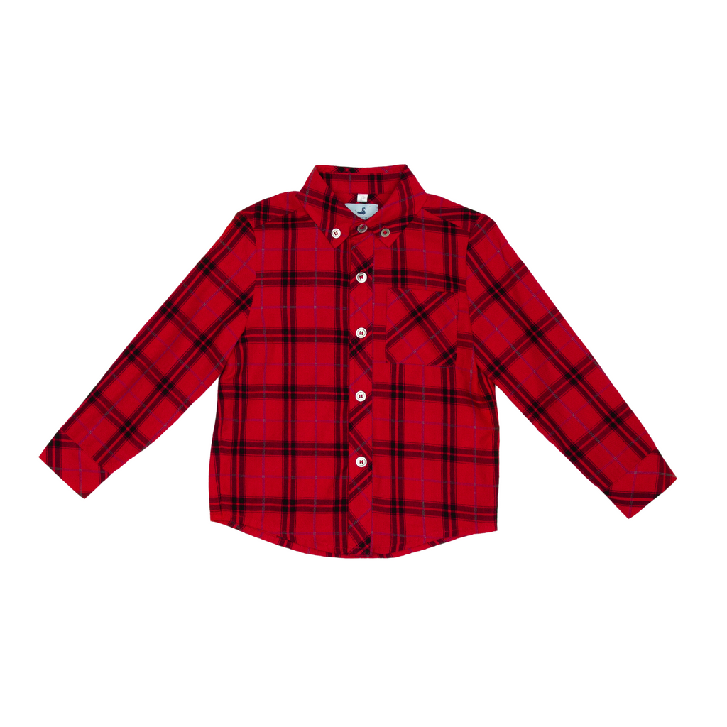 Royal Red Plaid Jack Button Down Shirt - nanducket