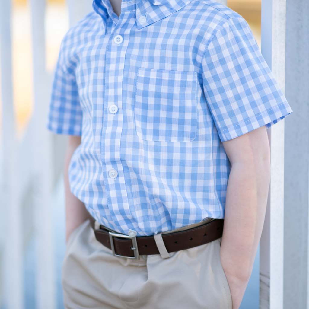 The Reed Shirt in Beaufort Blue Gingham - Nanducket