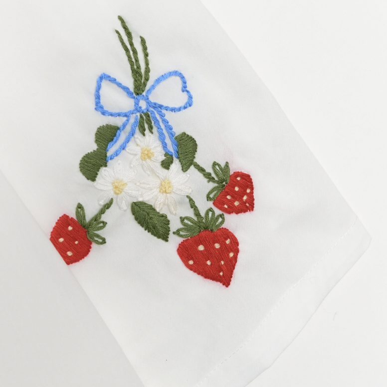 Charlotte Hand-Embroidered Strawberry Dress - Nanducket