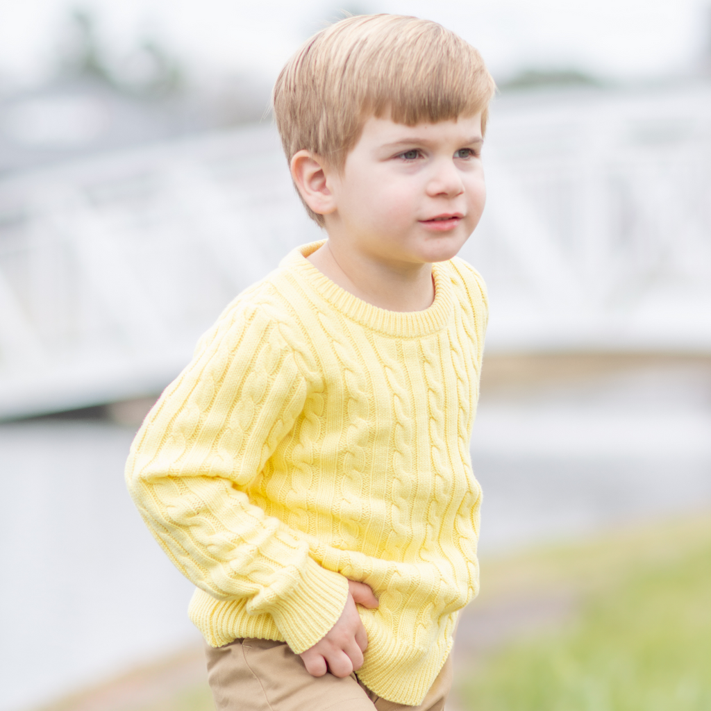 Hunter Cable Knit in Sunshine Yellow - Nanducket