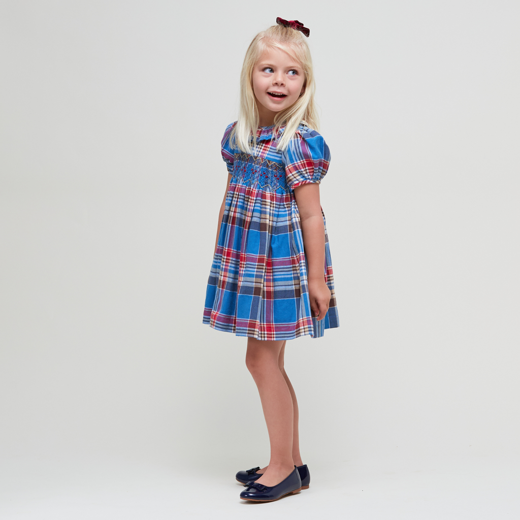 Avery Tartan Twirl Smocked Dress - Nanducket