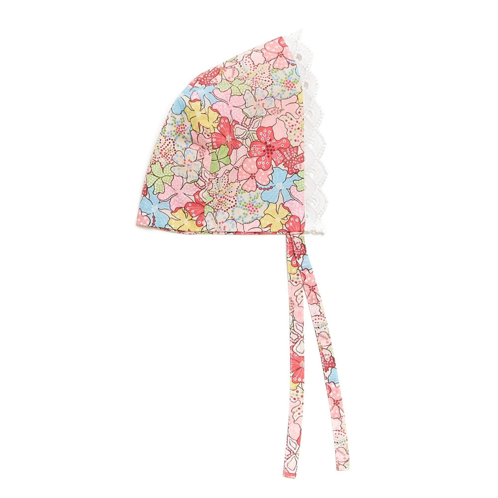 Scallop Bonnet in Poppy Floral - Nanducket