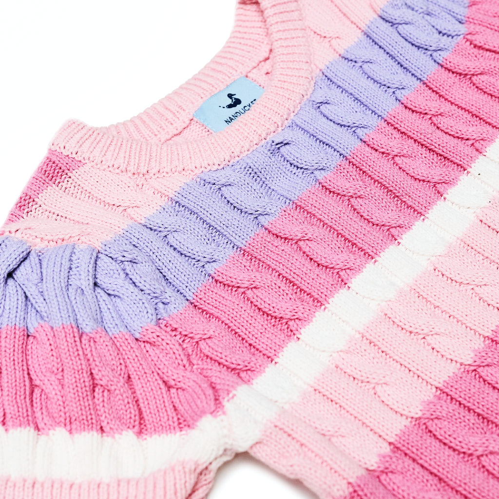 Rosecliff Cable Knit in Rainbow Stripe - Nanducket