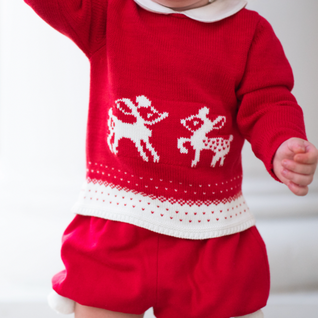 Regal Red Knit Reindeer Sweater Set - Nanducket