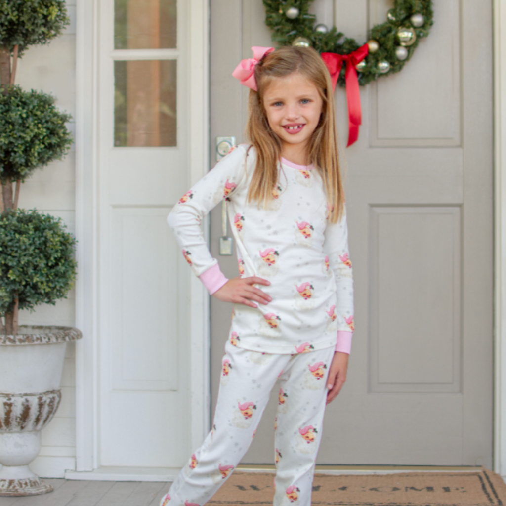 Santa’s Sweetheart Two Piece Pink Santa Print - Nanducket