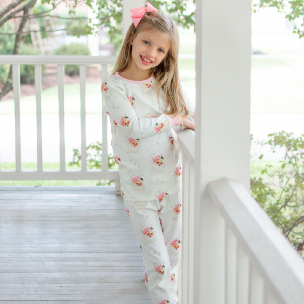 Santa’s Sweetheart Two Piece Pink Santa Print - Nanducket