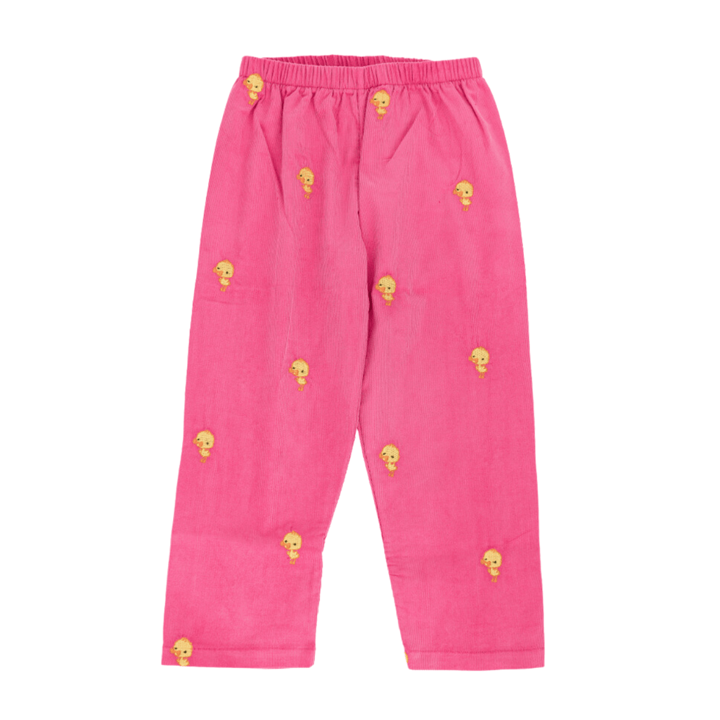 Blush Blossom Ack Embroidered Corduroy Pants - Nanducket