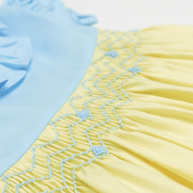Emma Rose Dress in Aqua and Yellow - Nanducket