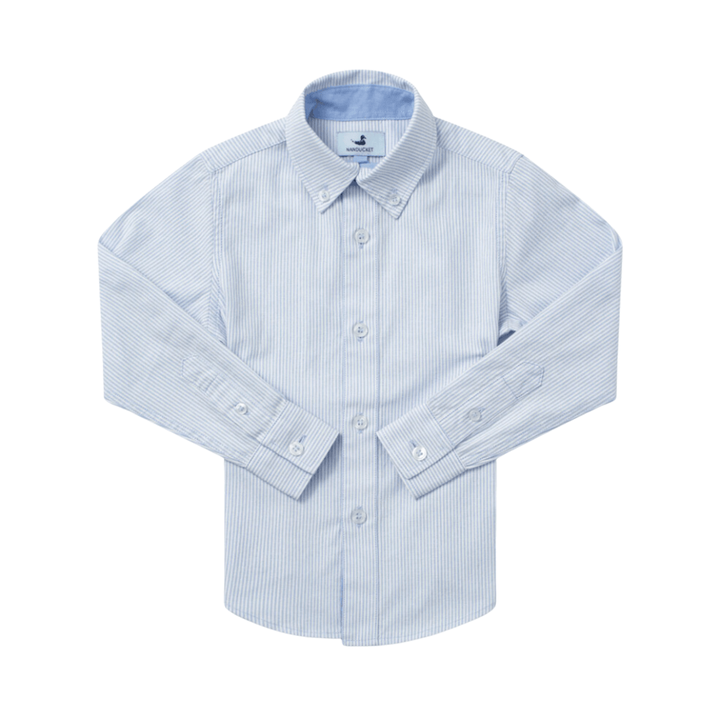 Jack Button Down Shirt in Light Blue Microstripe - Nanducket