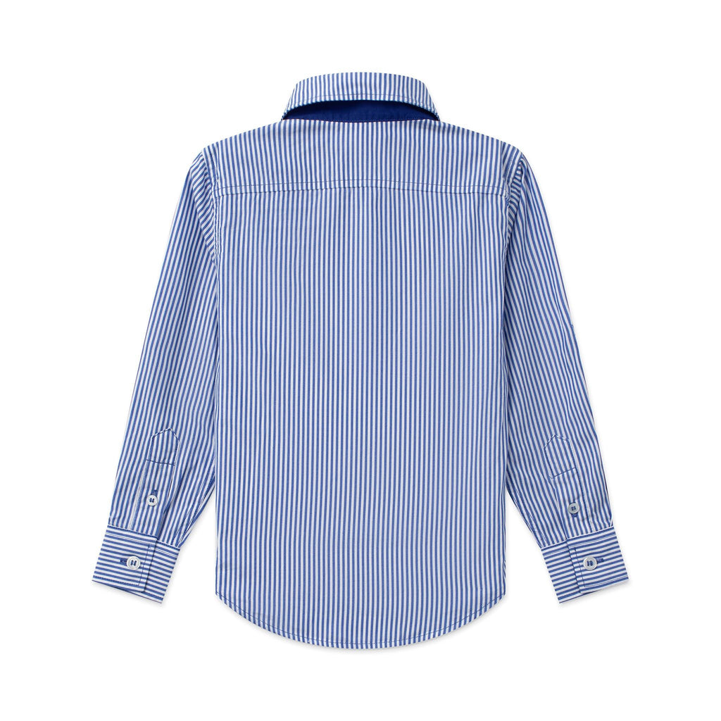 Jack Button Down Shirt in Royal Mini Stripe - Nanducket