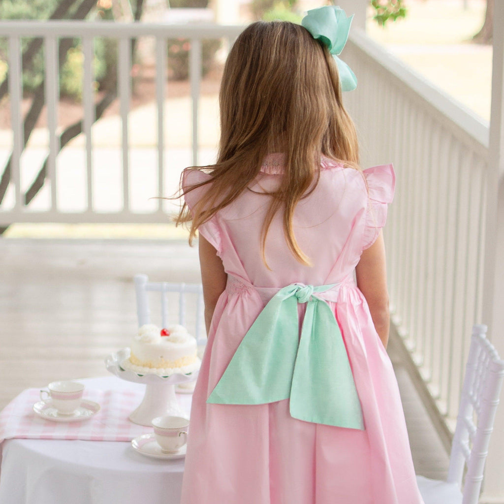 Margeaux Everly Dress in Petal Pink and Greenwich Green - Nanducket