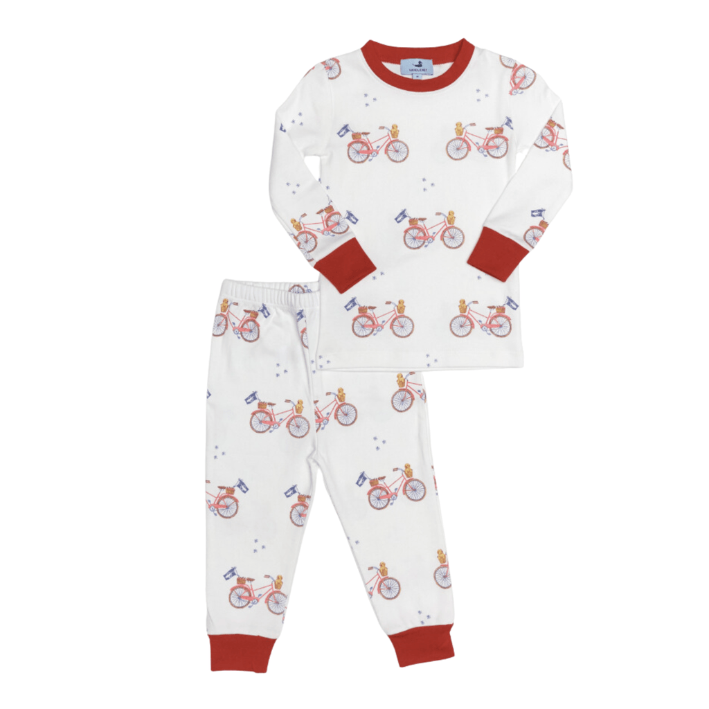 Nanducket Red Pedal Puppy Two-Piece Pima Jammies - Nanducket
