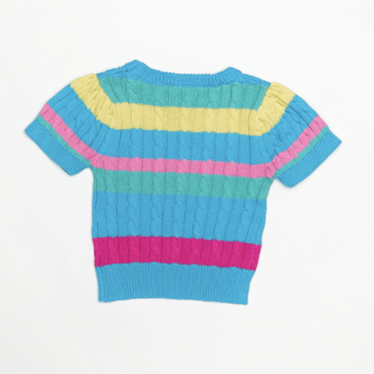 Rainbow Cotton Short Sleeve Sweater - Nanducket