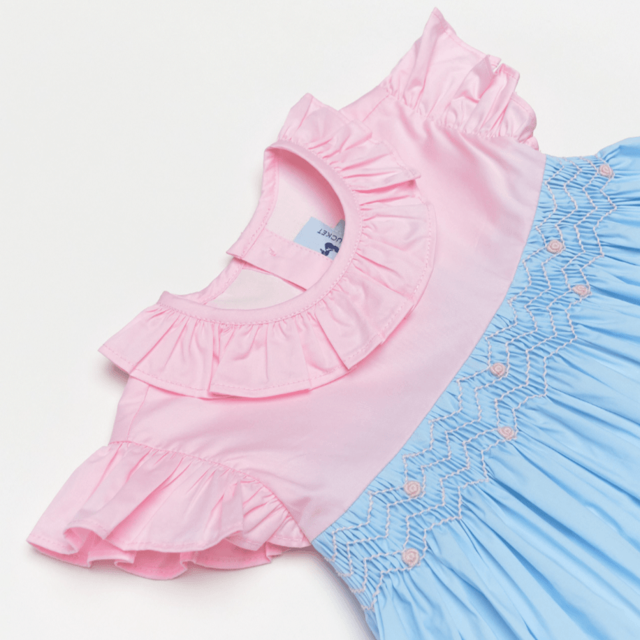 Emma Rose Dress in Pink and Aqua - Nanducket