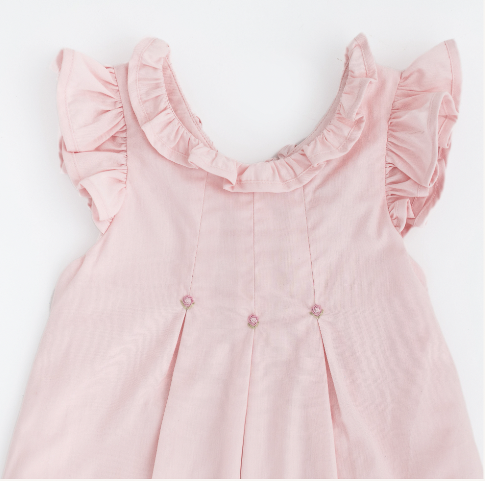 Eva Bradley Pleated Dress in Petal Pink - Nanducket