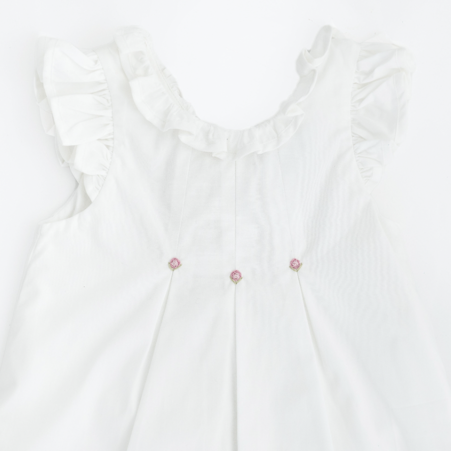 Eva Bradley Pleated Dress in White - Nanducket